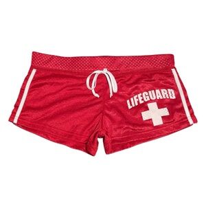 Y2K Lifeguard Graphic Mini Mesh Shorts